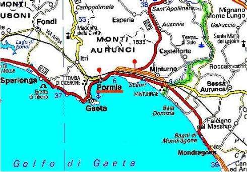 carta geografica golfo di gaeta